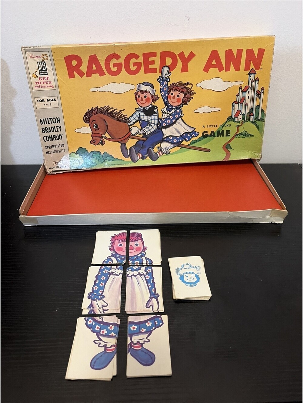 VTG 1954 Game RAGGEDY ANN A Little Folks Game Milton Bradley (Missing 2 Cards)